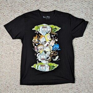 Rick and Morty T-Shirt Portal Loop Adult Swim Hot Topic LARGE Cartoon Tee 2018